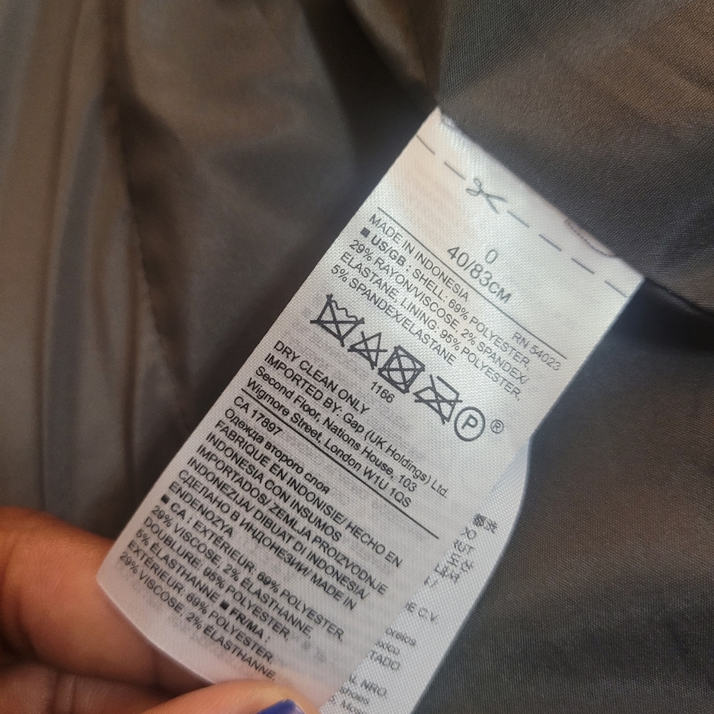 Banana Republic Boyfriend Fit Long Lean Gray Work Career Blazer Size 0 - Picture 7 of 9